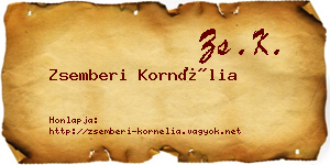 Zsemberi Kornélia névjegykártya